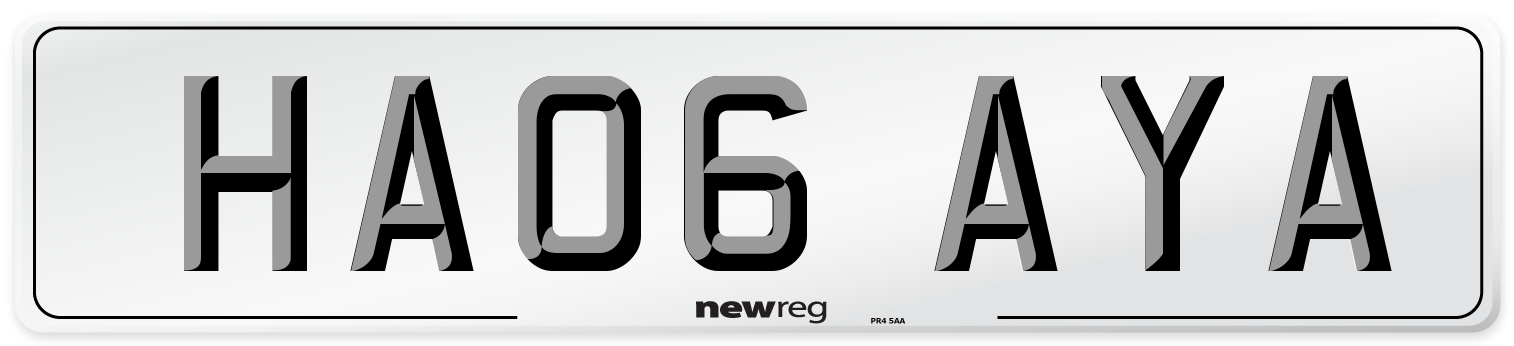 HA06 AYA Number Plate from New Reg